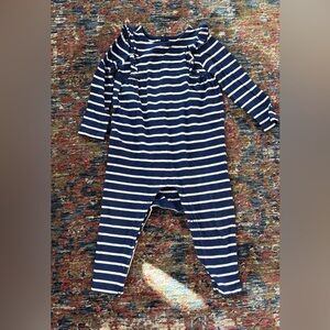 Navy and White Striped Kids One Piece